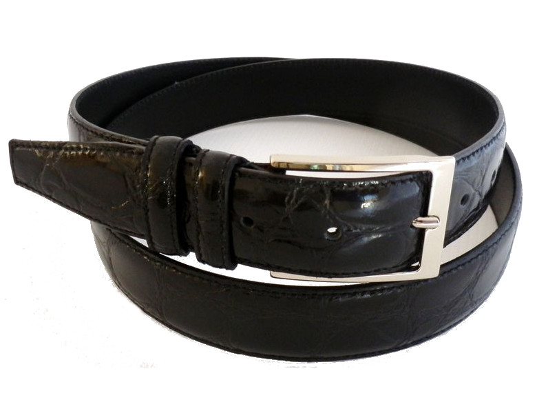 Cintura in vitello stampato - nero - mm35
